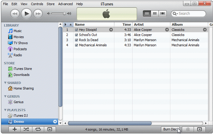 itunes cd brennen